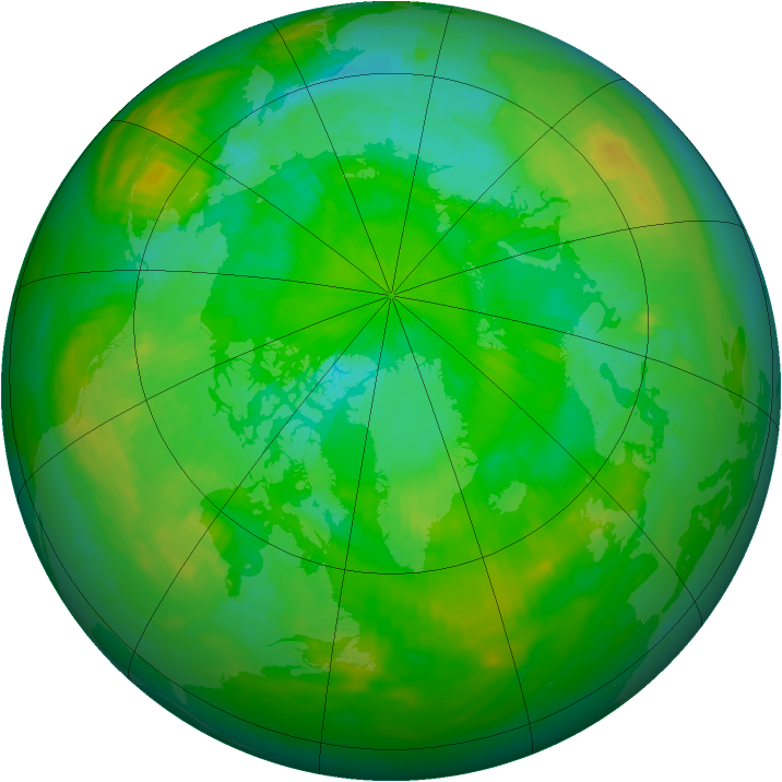 Arctic ozone map for 05 August 1980